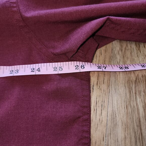 Cabela's Soft Canvas Trail Long Sleeve Button Up Cranberry Red Shirt Sz L - Picture 3 of 4